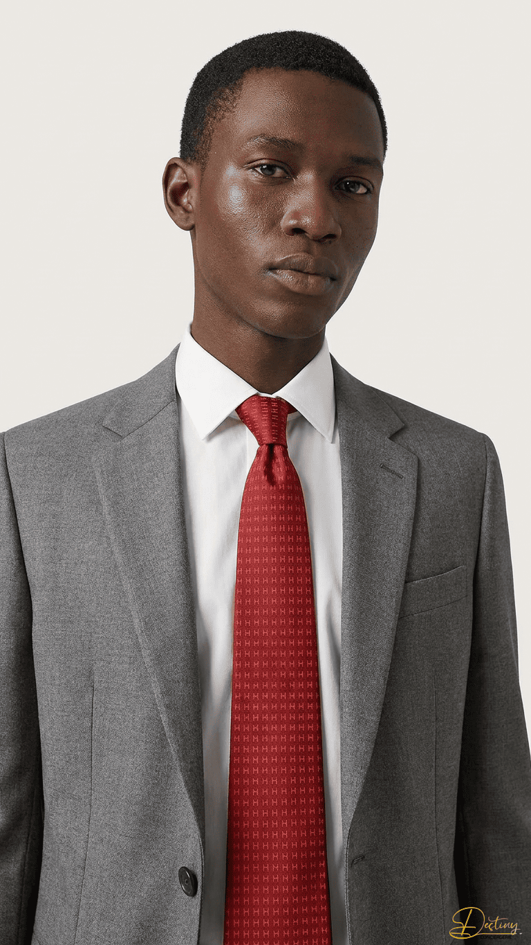 Cravate Faconnee H Couleur Rouge