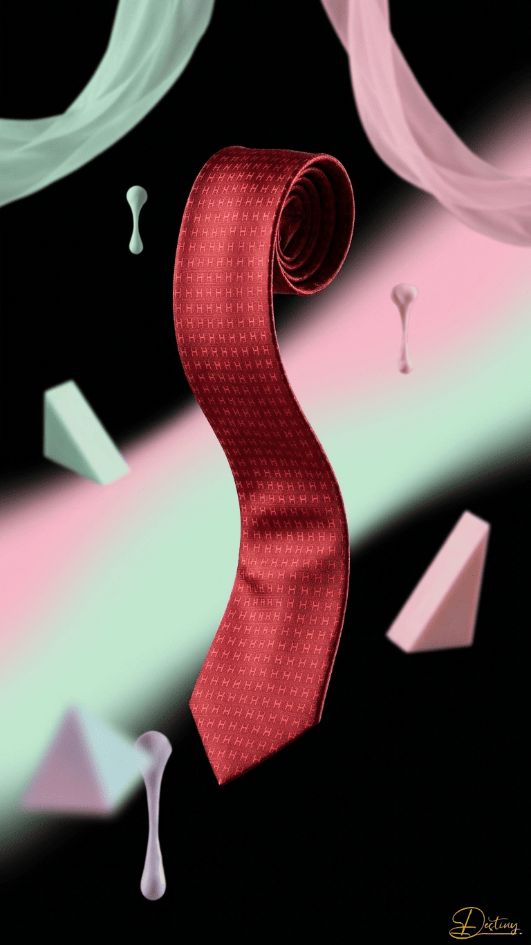 Cravate Faconnee H Couleur Rouge